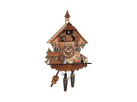 Orologio a Cucu’ con campanile, mulino e coppie che si baciano